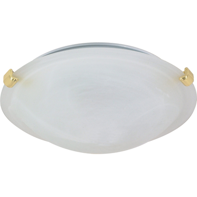 Nuvo Lighting 60/274  1 Light - 12" - Flush Mount - Tri-Clip with Alabaster Glass in Polished Brass Finish